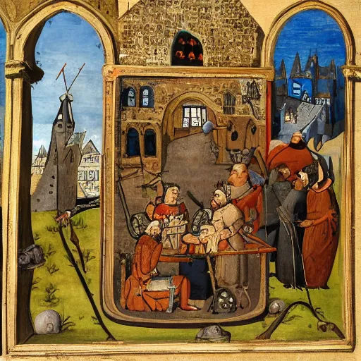 Image similar to rat king, medieval painting