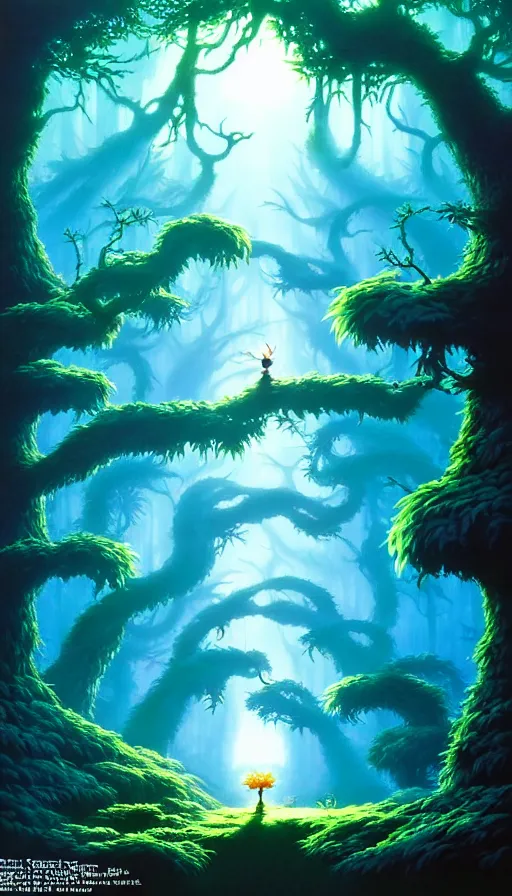 Image similar to a forest of ori in the blind forest, studio ghibli, painted by tim white, michael whelan, j. c. 8 k