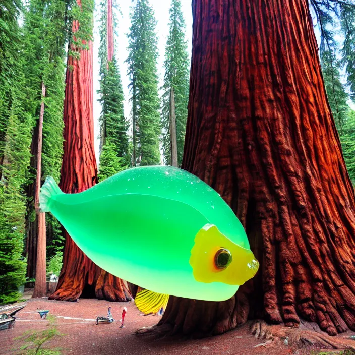 Image similar to giant jellysfish among the giant sequoia trees at 2875 adanac.st vanvcouver,british columbia,canada