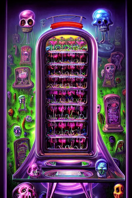 Image similar to a photorealistic painting of the transparent jelly nightmare cemetery horror machine electronic technology chemistry by johfra bosschart, lisa frank, dark fantasy art, high detail, trending on artstation