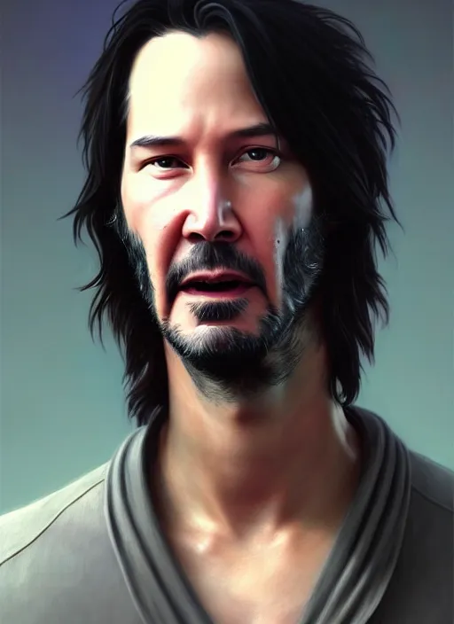 Prompt: keanu reeves sneezing, male, portrait, intricate, jackass, highly detailed, digital painting, artstation, concept art, wallpaper, smooth, sharp focus, illustration, art by artgerm and greg rutkowski and alphonse mucha