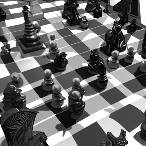 Image similar to cylons pay chess, unreal engine