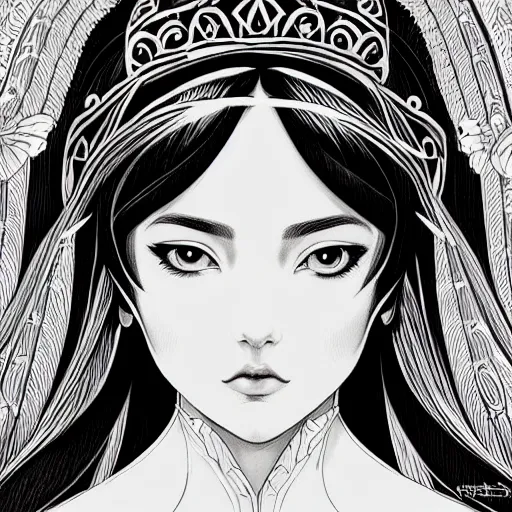 Prompt: ehther the heavenly monarch, beautiful, detailed symmetrical close up portrait, intricate complexity, in the style of artgerm and ilya kuvshinov, cel shaded