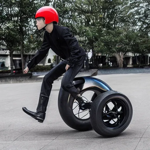 Prompt: One-wheel motorcycle from 2070