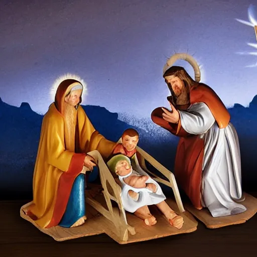 Prompt: among us nativity scene