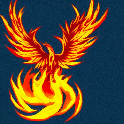 Prompt: an emoji of a phoenix in fire