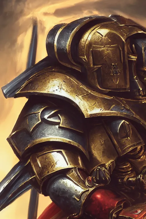 Image similar to armor portrait heros warhammer 4 0 k horus heresy fanart - the primarchs emperor by johannes helgeson animated with vfx concept artist & illustrator global illumination ray tracing hdr fanart arstation zbrush central hardmesh 8 k octane renderer comics stylized