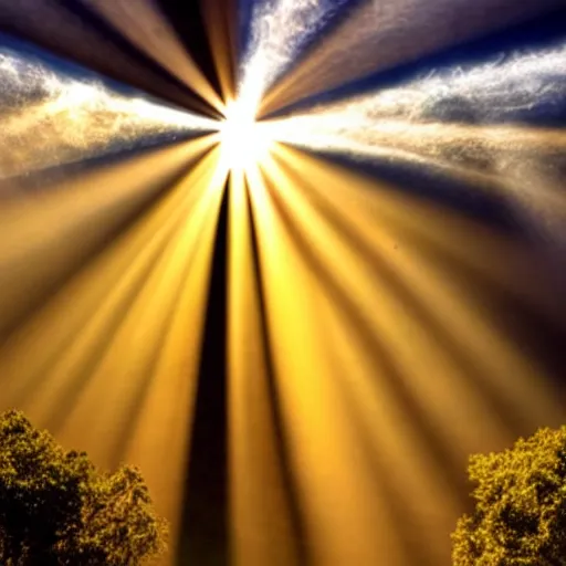 Image similar to Brilliant 8k photograph of God Rays