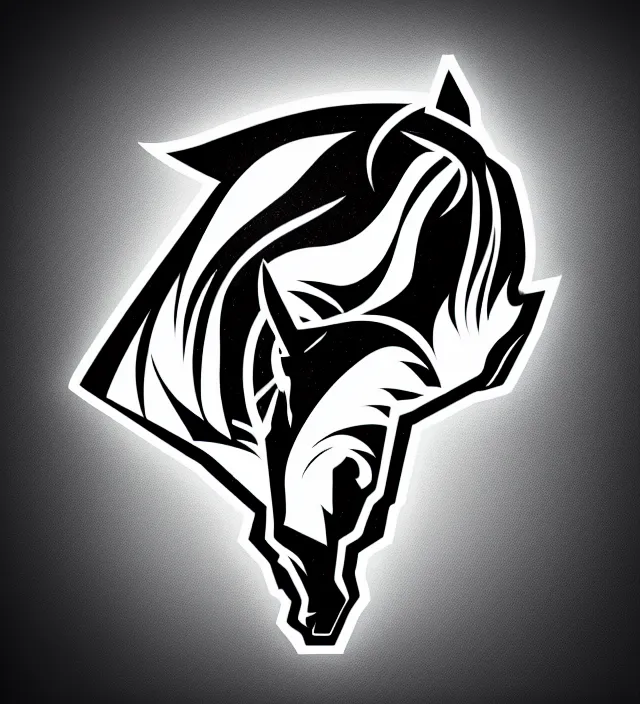 Prompt: studio beautiful cyberpunk esports horse logo for a horse!!!!!! studio level special effects and particles, intricate!!!!! professional, global illumination, clean, minimalistic, hyperdetailed, epic