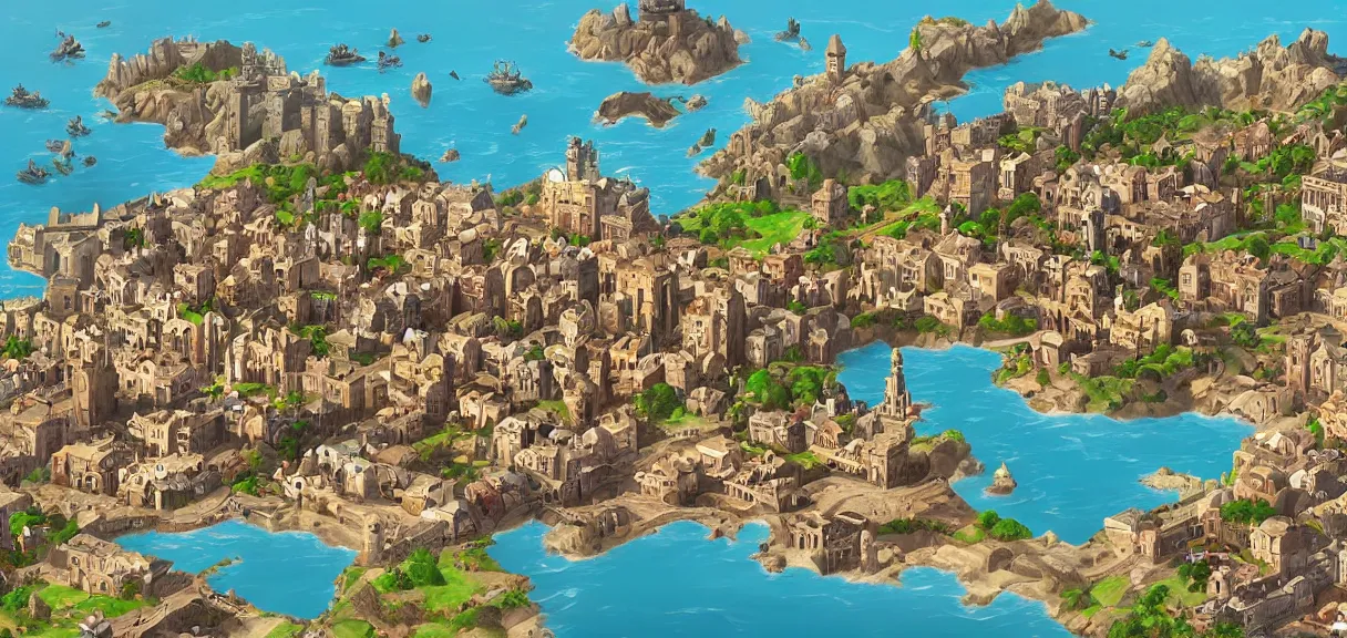 Image similar to “ the city of king's landing from game of thrones, but in the style of fortnite, digital art, award winning ”