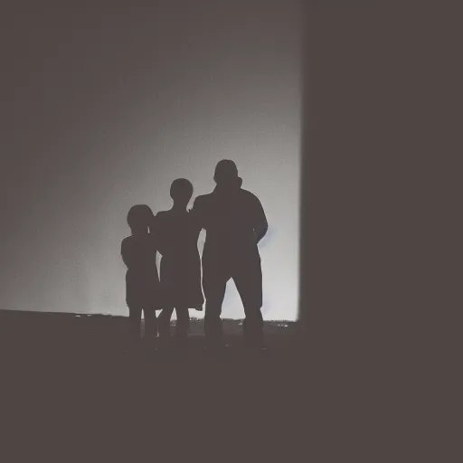 Image similar to dark silhouette of man and background of family portrait