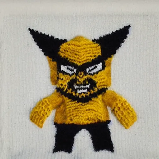 Image similar to Wolverine knitting a sweater