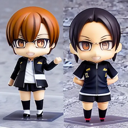 Image similar to tanaka from haikyu as an anime nendoroid of, detailed product photo