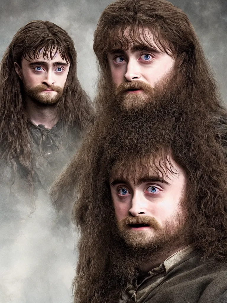 Image similar to Daniel Radcliffe as a Hagrid