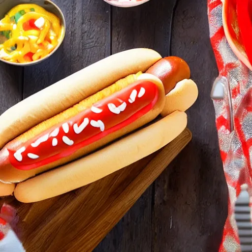 Prompt: hot dog hands