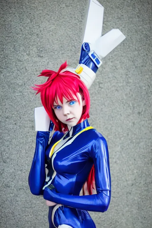 Prompt: Cosplay photography of Anya Taylor Joy as Rei Ayanami from Neon Genesis Evangelion