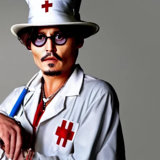 Image similar to Johnny Depp as nurse