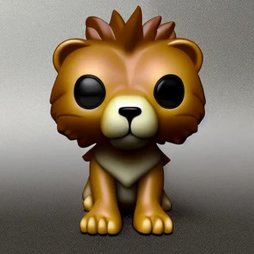 Prompt: a funko pop lion, 4 k, highly detailed