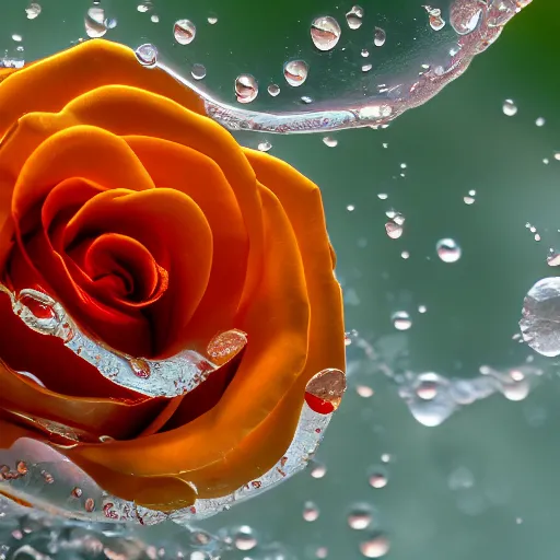 Image similar to macro photograph of a rose with water droplets on the petals