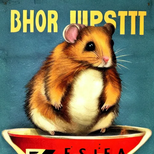 Prompt: cute Hampster on a nazi propaganda poster