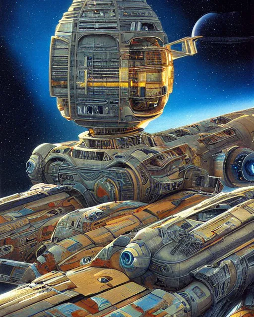 Image similar to pipe organ spaceship, hyper realistic, fantasy art, in the style of chris foss, intricate, hyper detailed, smooth