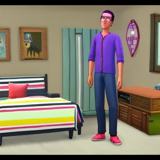 Image similar to Bojack Horseman in the Sims 4