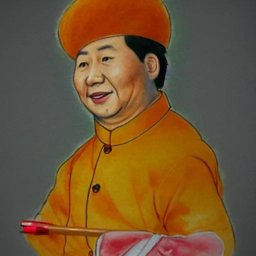 Prompt: sketch artist portrait of Xi Jin Ping portraited as Winnie the poo