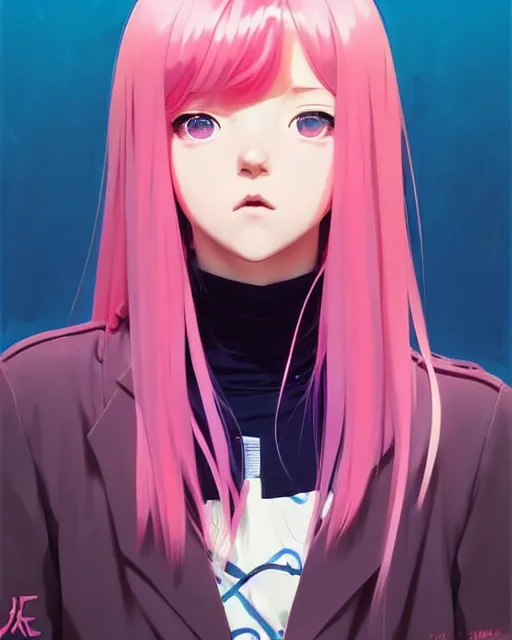 Image similar to cute girl with pink hair | | very very anime!!!, fine - face, audrey plaza, fine details. anime. realistic shaded lighting poster by ilya kuvshinov katsuhiro otomo ghost - in - the - shell, magali villeneuve, artgerm, jeremy lipkin and michael garmash and rob rey