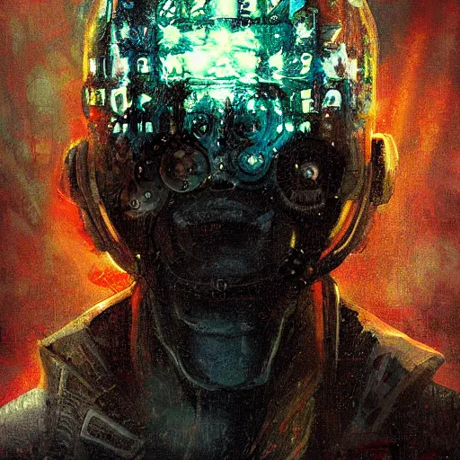 Image similar to neuromancer, painted by bobby chiu