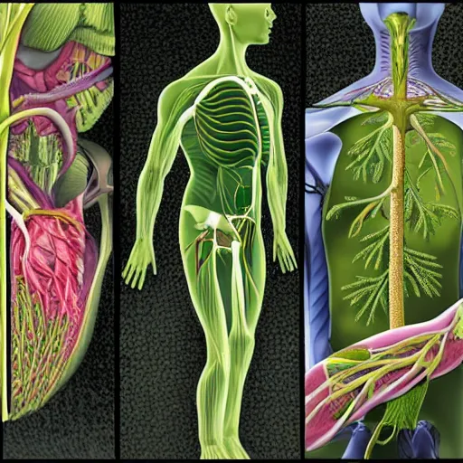 Image similar to green lungs breathing fresh air in anatomical style