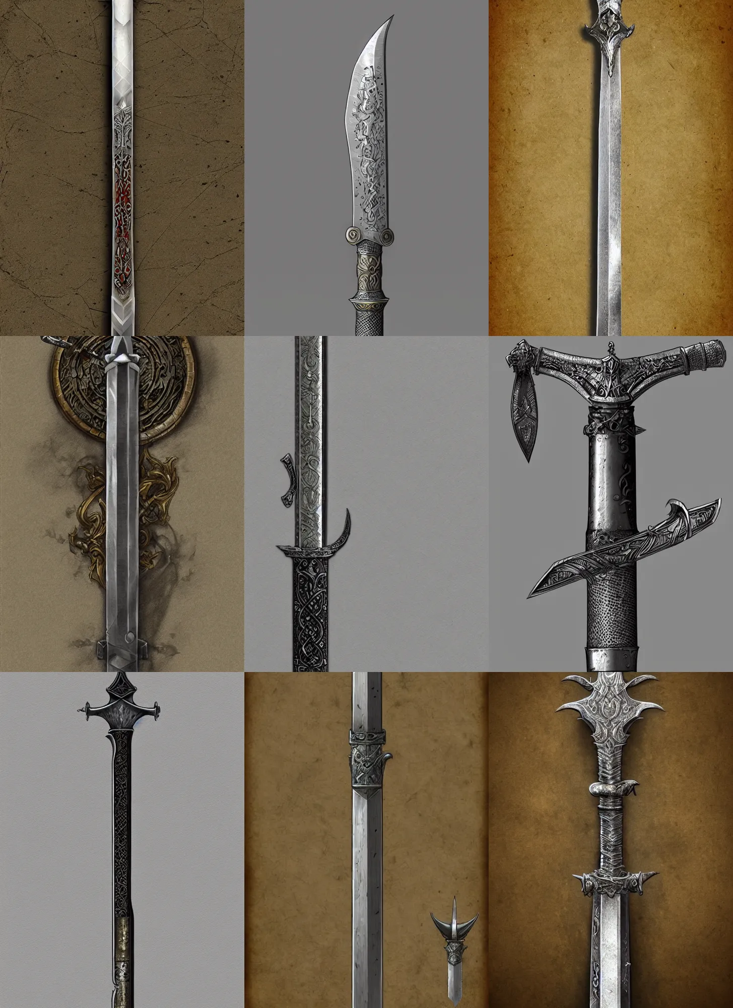 Prompt: medieval sword, highly detailed, artstation, concept art, sharp focus