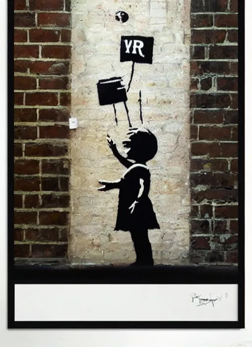 Image similar to banksy gallery poster