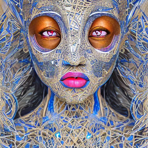 Prompt: professional photograph portrait of African Elvin princess, fantasy surrealism, intricate complexity, manga styling, intricate complexity, subsurface scatter, drum scanner, 8k render