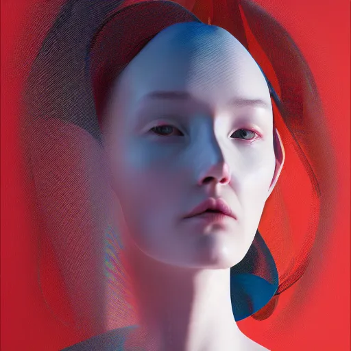 Image similar to abstract 3d female portrait by james jean and Jason Chan, redering, redshift, octane