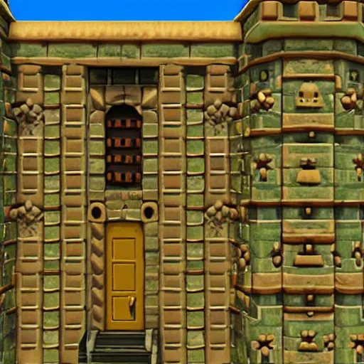 Prompt: a building texture from the the legend of zelda : the wind waker