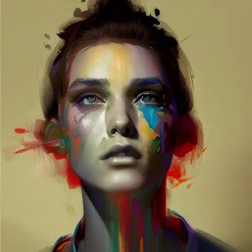 Image similar to portrait of a beautiful alyx vance, volume lighting, concept art, by greg rutkowski!!, colorful, xray melting colors!!