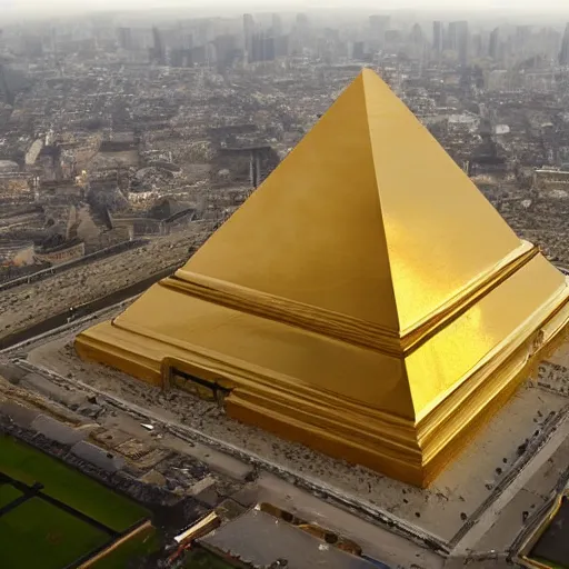 Prompt: 'a golden iluminati pyramid'