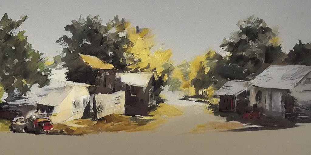 Image similar to A quiet afternoon, Robert Kipniss sketch painting style .