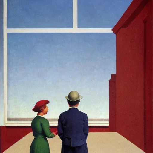 Prompt: a reasonable suspicion under the rule of law by Raphael, Hopper, and Rene Magritte. detailed, romantic, enchanting, trending on artstation.