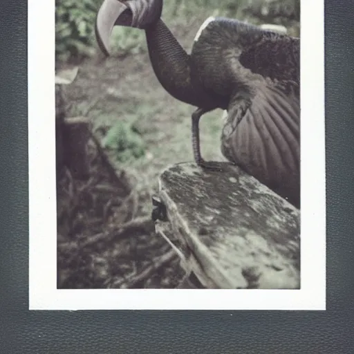Prompt: polaroid photo of a dodo bird