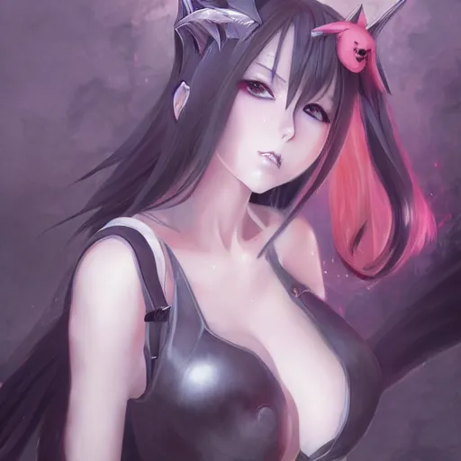 Image similar to anime portrait of a succubus as an anime girl by Stanley Artgerm Lau, WLOP, Rossdraws, James Jean, Andrei Riabovitchev, Marc Simonetti, and Sakimichan, trending on artstation