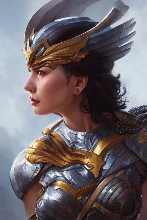 Image similar to amazon valkyrie athena, d & d, fantasy, portrait, highly detailed, headshot, digital painting, trending on artstation, concept art, sharp focus, illustration, art by artgerm and greg rutkowski and magali villeneuve