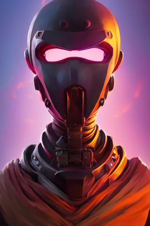 Image similar to epic mask helmet robot ninja portrait stylized as fornite style game design fanart by concept artist gervasio canda, behance hd by jesper ejsing, by rhads, makoto shinkai and lois van baarle, ilya kuvshinov, rossdraws global illumination radiating a glowing aura global illumination ray tracing hdr render in unreal engine 5