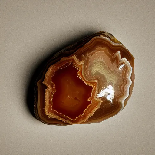 Prompt: studio lighting portrait of a whole rock that is half sandstone and half agate white background