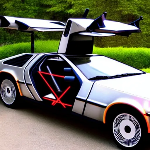 Image similar to delorean covered with pokemons