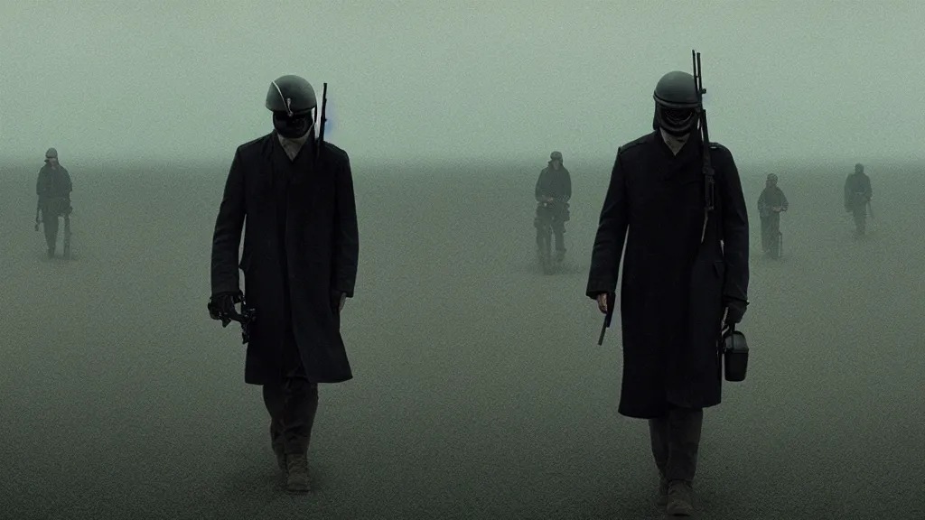 Image similar to the shrimp blinders film still from the movie directed by denis villeneuve with art direction by zdzis