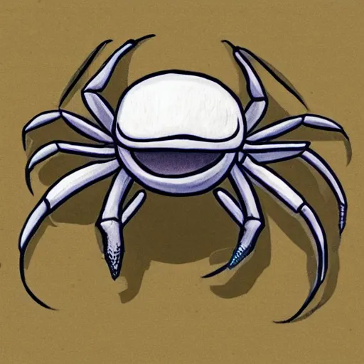 Image similar to a crab drawn as a Hollow Knight boss