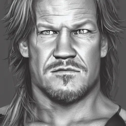 Image similar to portrait of chris jericho, digital art, realistic, detailed, artstation