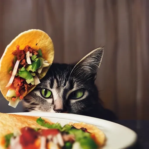 Image similar to cat eating a taco