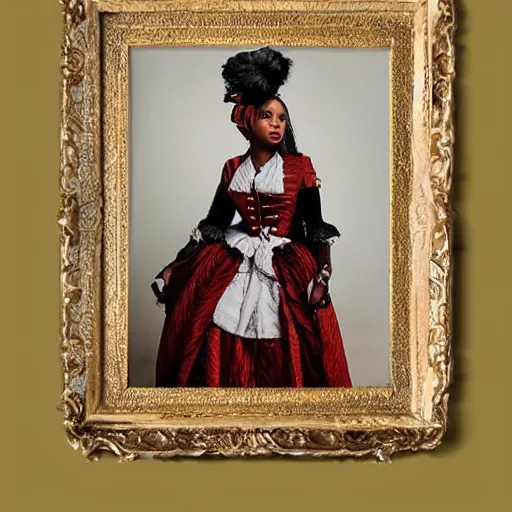 Prompt: albumen print portrait of nicki minaj wearing 1 8 0 0 s clothing, very detailed, very intricate,